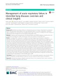 Management of acute respiratory failure in interstitial lung diseases: Overview and clinical insights