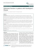 Pulmonary function in patients with Huntington’s Disease