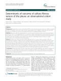Determinants of outcome of solitary fibrous tumors of the pleura: An observational cohort study