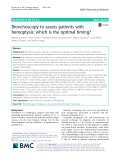 Bronchoscopy to assess patients with hemoptysis: Which is the optimal timing
