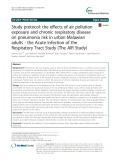 Study protocol: The effects of air pollution exposure and chronic respiratory disease on pneumonia risk in urban Malawian adults - the Acute Infection of the Respiratory Tract Study (The AIR Study)