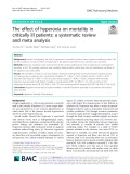 The effect of hyperoxia on mortality in critically ill patients: A systematic review and meta analysis