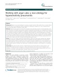 Working with argan cake: A new etiology for hypersensitivity pneumonitis