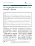 Validating hospital admission criteria for decision support in pneumonia