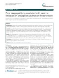 Poor sleep quality is associated with exercise limitation in precapillary pulmonary hypertension