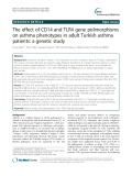 The effect of CD14 and TLR4 gene polimorphisms on asthma phenotypes in adult Turkish asthma patients: A genetic study
