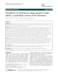 Prevalence of obstructive sleep apnea in Asian adults: A systematic review of the literature