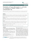 Parameters of lung inflammation in asthmatic as compared to healthy children in a contaminated city