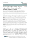 Analysis of heat shock protein 70 gene polymorphisms Mexican patients with idiopathic pulmonary fibrosis