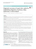 Diagnostic accuracy of nasal nitric oxide for establishing diagnosis of primary ciliary dyskinesia: A meta-analysis