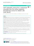 CyFiT telehealth: Protocol for a randomised controlled trial of an online outpatient physiotherapy service for children with cystic fibrosis