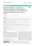 Elevated Hsp90-beta contributes to differential diagnosis of pleural effusion caused by lung cancer and correlates with malignant biological behavior of lung cancer