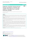 Predictors of positive airway pressure therapy termination in the first year: Analysis of big data from a German homecare provider
