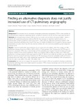 Finding an alternative diagnosis does not justify increased use of CT-pulmonary angiography