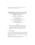 Decomposition formulas for some hypergeometric functions in three variables