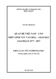 Khóa luận tốt nghiệp: Quan hệ Việt Nam – Lào trên lĩnh vực văn hóa – giáo dục giai đoạn 1977-2017