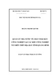 Luận văn Thạc sĩ Quản lý công: Quản lý nhà nước về chất thải rắn công nghiệp tại các khu công nghiệp ven biển trên địa bàn tỉnh Quảng Bình