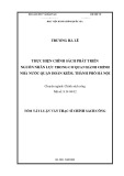 Tóm tắt Luận văn Thạc sĩ Chính sách công: Thực hiện chính sách phát triển nguồn nhân lực trong cơ quan hành chính nhà nước quận Hoàn Kiếm, thành phố Hà Nội