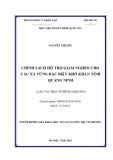 Luận văn Thạc sĩ Chính sách công: Chính sách hỗ trợ giảm nghèo cho các xã vùng đặc biệt khó khăn tỉnh Quảng Ninh