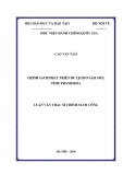 Luận văn Thạc sĩ Chính sách công: Chính sách phát triển du lịch ở Sầm Sơn, tỉnh Thanh Hoá