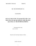 Tóm tắt Luận văn Thạc sĩ Quản lý công: Quản lý nhà nước về giải quyết việc làm cho nông dân bị thu hồi đất trên địa bàn quận Hải An, thành phố Hải Phòng