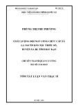 Tóm tắt Luận văn Thạc sĩ Quản lý công: Chất lượng đội ngũ công chức cấp xã là người dân tộc thiểu số huyện Na Rì, tỉnh Bắc Kạn