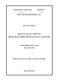 Tóm tắt Luận văn Thạc sĩ Quản lý công: Quản lý tài sản công tại Bệnh viện Đa khoa huyện Sóc Sơn - Thành phố Hà Nội