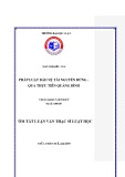 Tóm tắt Luận văn Thạc sĩ Luật học: Pháp luật về bảo vệ tài nguyên rừng - qua thực tiễn Quảng Bình