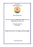 Tóm tắt Luận văn Thạc sĩ Luật học: Góp vốn vào doanh nghiệp khởi nghiệp sáng tạo theo pháp luật Việt Nam