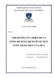 Luận văn tốt nghiệp Công nghệ thực phẩm: Ảnh hưởng của nhiệt độ và nồng độ dung dịch lên sự mất nước thẩm thấu của dừa