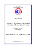 Tóm tắt Luận văn Thạc sĩ Luật học: Pháp luật ưu đãi người có công, qua thực tiễn tại tỉnh Quảng Trị