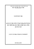 Luận văn Thạc sĩ Quản lý kinh tế: Quản lý Nhà nước về quy hoạch sử dụng đất trên địa bàn thị xã Điện Bàn, tỉnh Quảng Nam