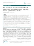 The reliability of an arabic version of the selfadministered standardized chronic respiratory disease questionnaire (CRQ-SAS)
