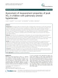 Assessment of measurement properties of peak VO2 in children with pulmonary arterial hypertension