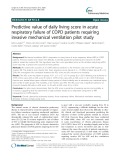 Predictive value of daily living score in acute respiratory failure of COPD patients requiring invasive mechanical ventilation pilot study