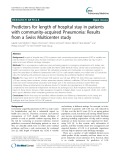 Predictors for length of hospital stay in patients with community-acquired Pneumonia: Results from a Swiss Multicenter study