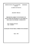 Summary of Doctoral thesis in Economics: Promoting direct investment of Vietnamese businesses in countries in the Asean economic community