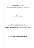 Luận án Tiến sĩ Kinh tế: Quản lý nhà nước đối với các doanh nghiệp nhỏ và vừa khu vực kinh tế tư nhân trên địa bàn thành phố Hà Nội