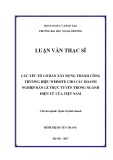 Luận văn Thạc sĩ Quản trị kinh doanh: Các yếu tố cơ bản xây dựng thành công thương hiệu website cho các doanh nghiệp bán lẻ trực tuyến trong ngành điện tử của Việt Nam