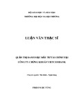 Luận văn Thạc sĩ Tài chính Ngân hàng:  Quản trị danh mục đầu tư tài chính tại công ty chứng khoán Vietcombank