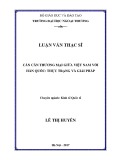 Luận văn Thạc sĩ Kinh tế: Cán cân thương mại giữa Việt Nam với Hàn Quốc: Thực trạng và giải pháp