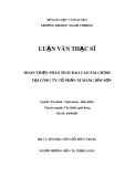 Luận văn Thạc sĩ Tài chính Ngân hàng: Hoàn thiện phân tích báo cáo tài chính tại Công ty Cổ phần xi măng Bỉm Sơn