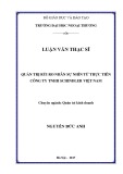 Luận văn Thạc sĩ Quản trị kinh doanh: Quản trị rủi ro nhân sự nhìn từ thực tiễn công ty TNHH Schindler Việt Nam