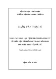 Luận văn Thạc sĩ Quản trị kinh doanh: Nâng cao năng lực cạnh tranh của Công ty Cổ phần Vận tải Biển Bắc trong bối cảnh hội nhập kinh tế quốc tế