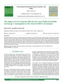 The impact of government effectiveness and political stability on energy consumption in the selected MENA economies