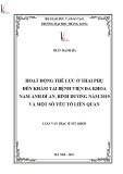 Tóm tắt luận văn Thạc sĩ Y tế công cộng: Hoạt động thể lực ở thai phụ đến khám tại bệnh viện đa khoa nam anh Dĩ An, Bình Dương năm 2019 và một số yếu tố liên quan