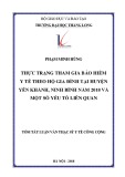 Tóm tắt luận văn Thạc sĩ Y tế công cộng: Thực trạng tham gia bảo hiểm y tế theo hộ gia đình tại huyện Yên Khánh, Ninh Bình năm 2018 và một số yếu tố liên quan