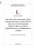 Tóm tắt luận văn Thạc sĩ Y tế công cộng: Kiến thức, thực hành phòng chống ngộ độc thực phẩm và một số yếu tố liên quan của người chế biến trong các bếp ăn tập thể tại thành phố Thuận An, tỉnh Bình Dương năm 2020