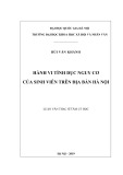 Luận văn Thạc sĩ Tâm lý học: Hành vi tình dục nguy cơ của sinh viên trên địa bàn Hà Nội