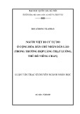 Luận văn Thạc sĩ Nhân học: Người Việt Nam di cư tự do ở Cộng hòa dân chủ nhân dân Lào (Trường hợp làng Thạt Luổng, Thủ đô Viêng Chăn)